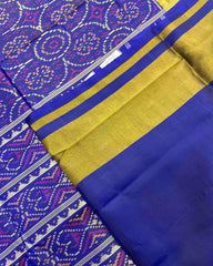 Blue Bandhani Design Patola Saree