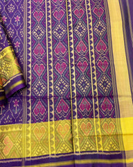 Purple Flower Designer Patola Saree