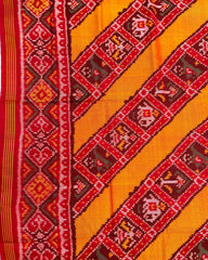 Red & Yellow Leheriya Narikunj Designer Patola Saree