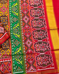 Yellow Ganga Jamuna Navratan Designer Patola Saree