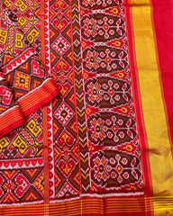 Red & Yellow Manekchowk Designer Patola Saree