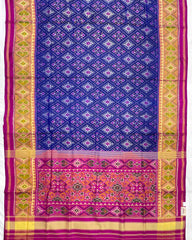 Pink & Blue Panchanda Designer Patola Saree