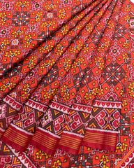 Red & Orange Navratan Designer Patola Saree