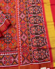 Red & Orange Navratan Designer Patola Saree