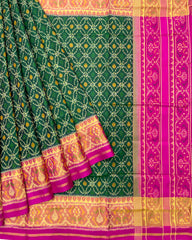 Pink & Green Sod Sitara Designer Patola Saree