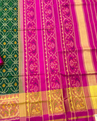 Pink & Green Sod Sitara Designer Patola Saree