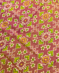 Green & Peach Naratan Designer Patola Saree