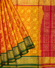 Yellow Ganga Jamuna Narikunj Designer Patola Saree