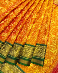 Yellow Ganga Jamuna Narikunj Designer Patola Saree