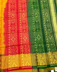 Yellow Ganga Jamuna Narikunj Designer Patola Saree