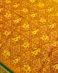 Yellow Ganga Jamuna Narikunj Designer Patola Saree