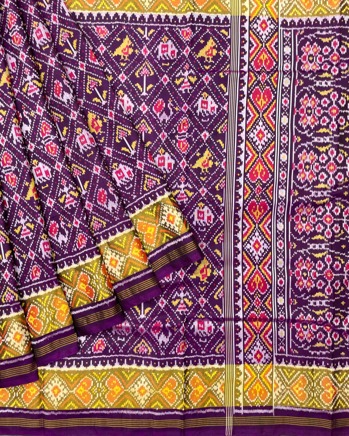 Purple Narikunj Designer Patola Saree
