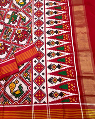 Red & White Narikunj Designer Patola Saree