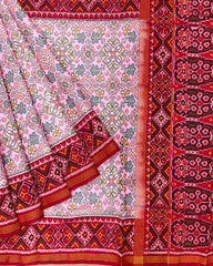 Red & Light Pink Navratan Designer Patola Saree