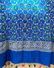 Blue & Sky Dupion Bandhani Dupatta