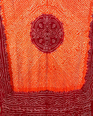 Red & Orange Gaji Bandhani Dupatta