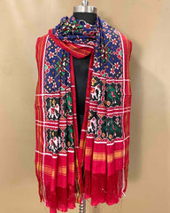 Red & Blue Navratan Patola Dupatta