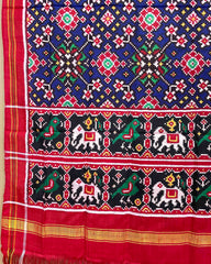 Red & Blue Navratan Patola Dupatta