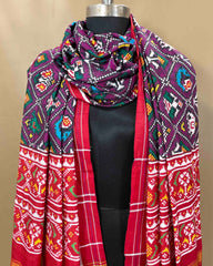 Red & Purple Narikunj Designer Patola Dupatta