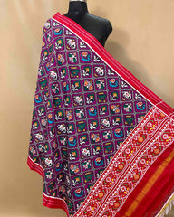 Red & Purple Narikunj Designer Patola Dupatta