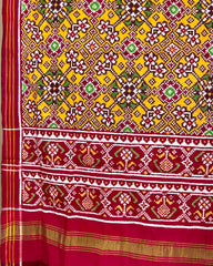 Red & Yellow Navratan Designer Patola Dupatta