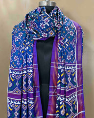 Purple & Turquoise Navratan Designer Patola Dupatta