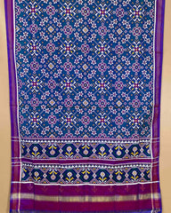 Purple & Turquoise Navratan Designer Patola Dupatta