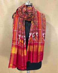 Red & Orange Yellow Navratan Designer Patola Dupatta