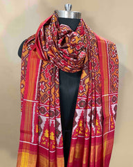 Red & Orange Yellow Navratan Designer Patola Dupatta
