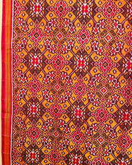 Red & Orange Yellow Navratan Designer Patola Dupatta