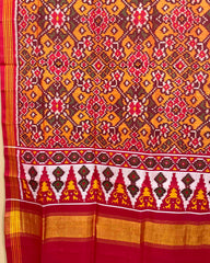 Red & Orange Yellow Navratan Designer Patola Dupatta
