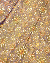 Golden & Purple Navratan Tissue Patola Saree
