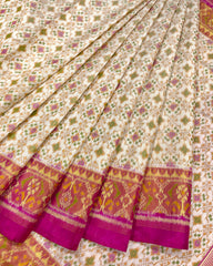Pink & White Boody Patola Saree
