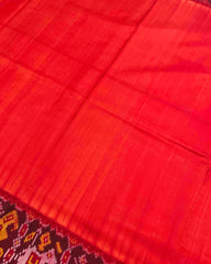 Red Plain Patola Saree