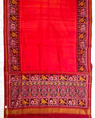 Red Plain Patola Saree