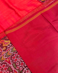 Red Plain Patola Saree