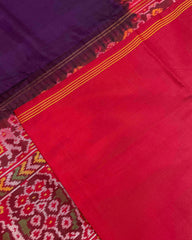 Red & Purple Plain Patola Saree