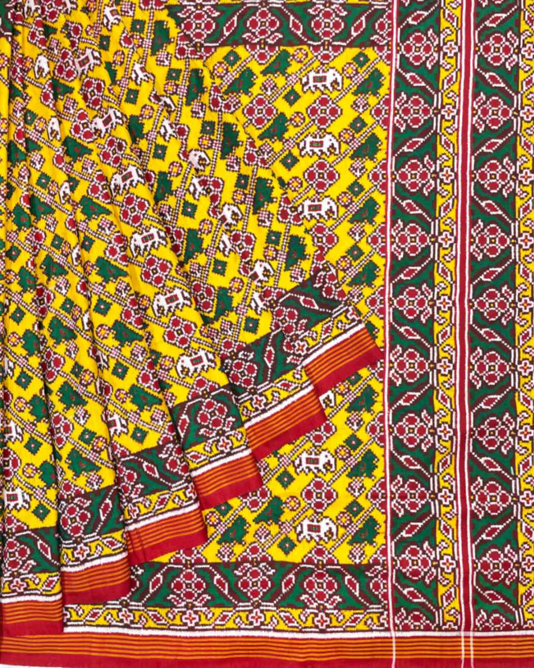 Red & Yellow Narikunj Laheriya Design Patola Saree