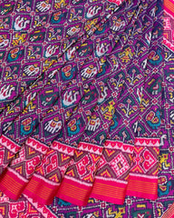 Pink & Purple Narikunj Designer Patola Saree