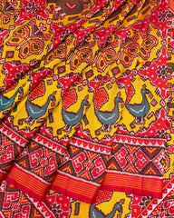 Red & Yellow Chhabdi Narikunj Designer Patola Saree