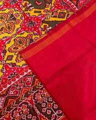 Red & Yellow Chhabdi Narikunj Designer Patola Saree