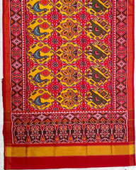 Red & Yellow Chhabdi Narikunj Designer Patola Saree