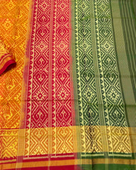 Yellow Ganga Jamuna Panchanda Designer Patola Saree