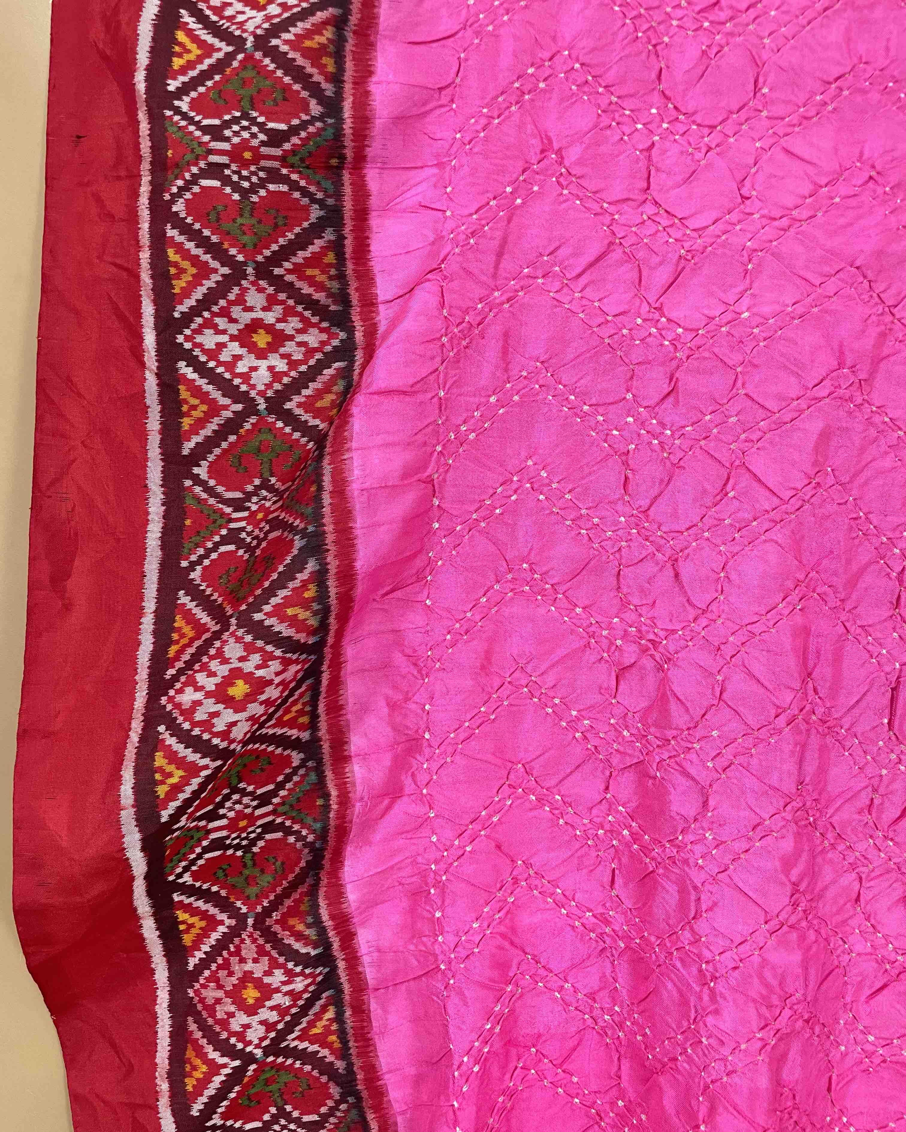Red & Pink Bandhani Patola Dupatta