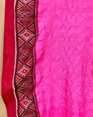 Red & Pink Bandhani Patola Dupatta