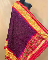 Red & Purple Bandhani Patola Dupatta