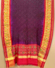 Red & Purple Bandhani Patola Dupatta