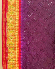 Red & Purple Bandhani Patola Dupatta