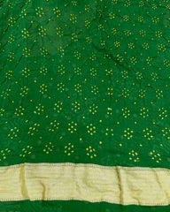 Green Georgette Bandhani Saree