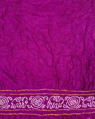 Purple & Pink with Chex Pallu Gajji Silk Bandhani Saree